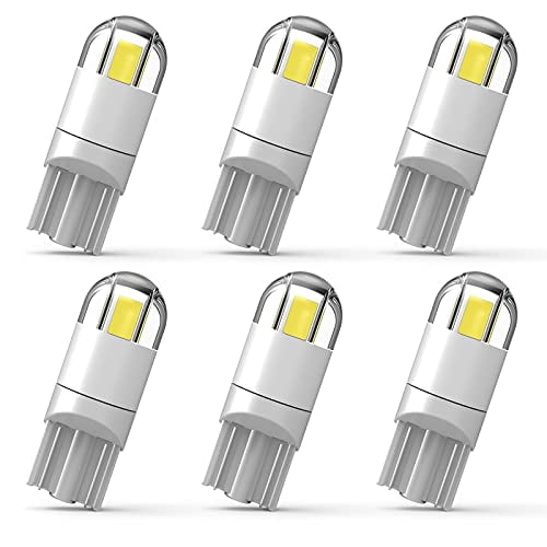194 T10 LED Light Bulb 6500K White On Sale Pack of 10 Extremely Bright 3030 Chipset 2SMD 168 2825 W5W 3030 Wedge Light 2W 12V LED Bulbs Error Free for Car Dome Map Door Courtesy License Plate Light